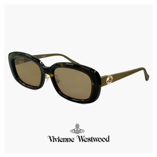 ヴィヴィアンウエストウッド(Vivienne Westwood)の【新品】 41-5004 c02 54mm レディース ヴィヴィアン ウエストウッド サングラス Vivienne Westwood uvカット 紫外線対策 オーバル スクエア 型 フレーム ダークデミブラウン オーブ アジアンフィット モデル(サングラス/メガネ)