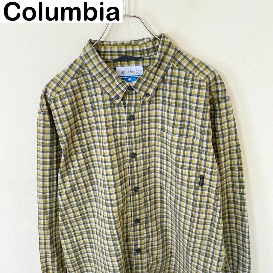 Columbia(コロンビア)のColumbia コロンビア　長袖　刺繍ロゴ　チェック　シャツ　古着　アウトドア メンズのトップス(Tシャツ/カットソー(七分/長袖))の商品写真