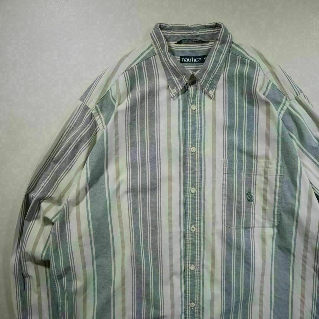 NAUTICA(ノーティカ)の90s NAUTICA ノーティカ 長袖ストライプシャツ BDシャツ メンズのトップス(シャツ)の商品写真