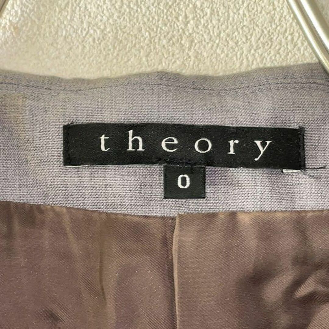 theory(セオリー)のtheory セオリー テーラードジャケット サイズ0 グレー ウール 日本製 レディースのジャケット/アウター(テーラードジャケット)の商品写真