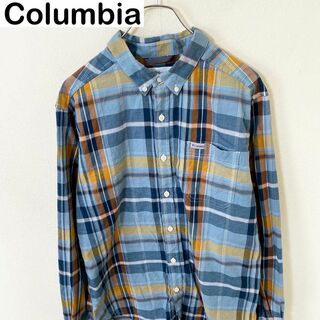 コロンビア(Columbia)のColumbia コロンビア　刺繍ロゴ　チェック　シャツ　長袖　古着　アウトドア(Tシャツ/カットソー(七分/長袖))