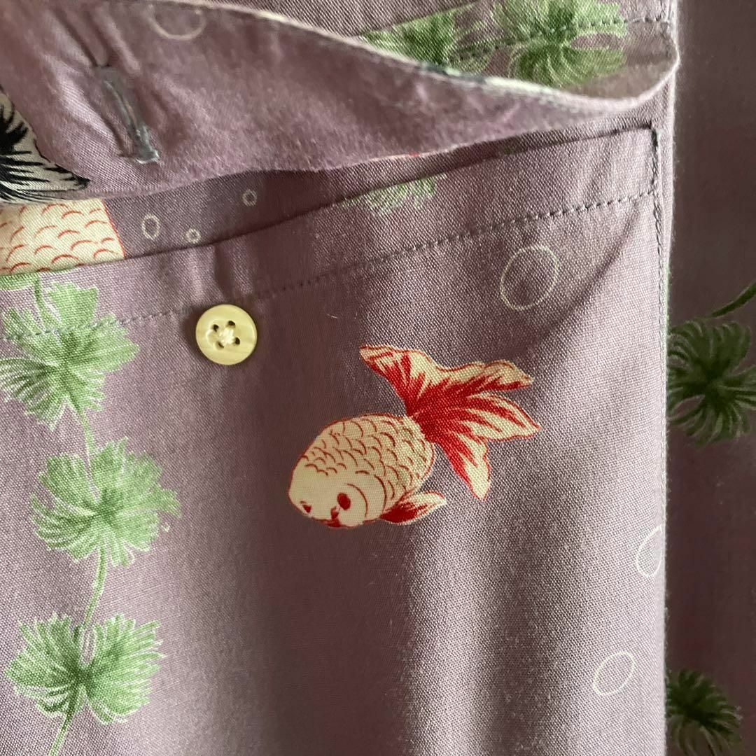 PINK HOUSE(ピンクハウス)の43 カールヘルム KARL HELMUT 金魚 シャツ アロハ 半袖 花柄 メンズのトップス(Tシャツ/カットソー(半袖/袖なし))の商品写真