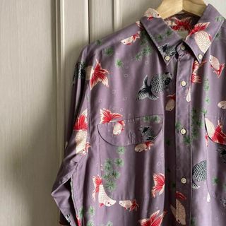 ピンクハウス(PINK HOUSE)の43 カールヘルム KARL HELMUT 金魚 シャツ アロハ 半袖 花柄(Tシャツ/カットソー(半袖/袖なし))