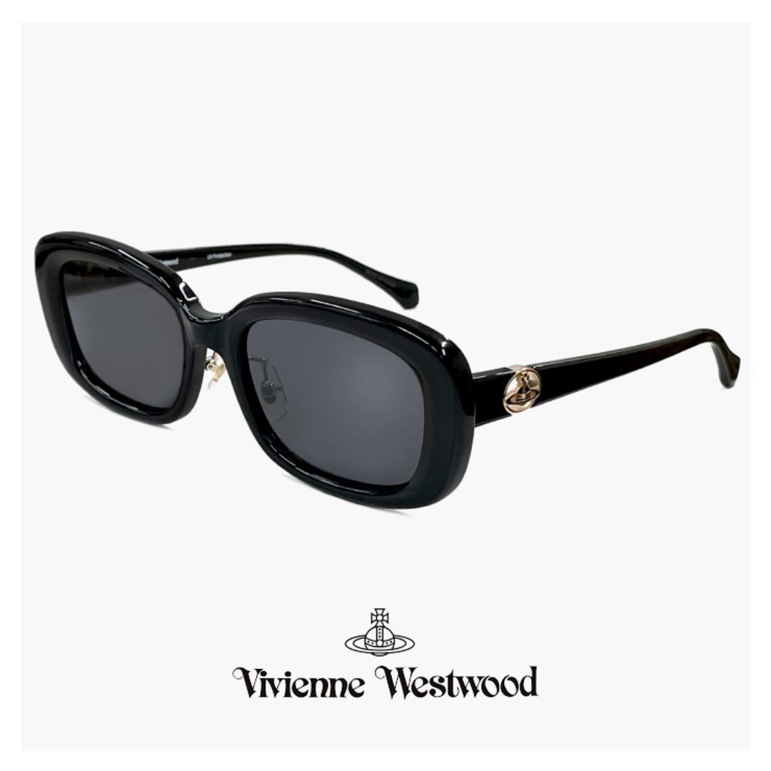 Vivienne Westwood(ヴィヴィアンウエストウッド)の【新品】 41-5004 c03 54mm レディース ヴィヴィアン ウエストウッド サングラス Vivienne Westwood uvカット 紫外線対策 オーバル スクエア 型 フレーム 黒 ブラック オーブ アジアンフィット モデル レディースのファッション小物(サングラス/メガネ)の商品写真