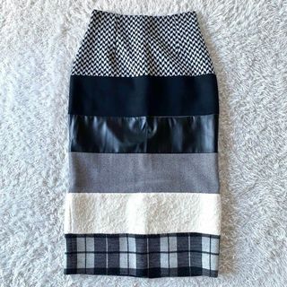 マックスマーラ(Max Mara)の極美品　マックスマーラ　スカート　白タグ　5段階　切り替え　アルパカ混　40(ひざ丈スカート)