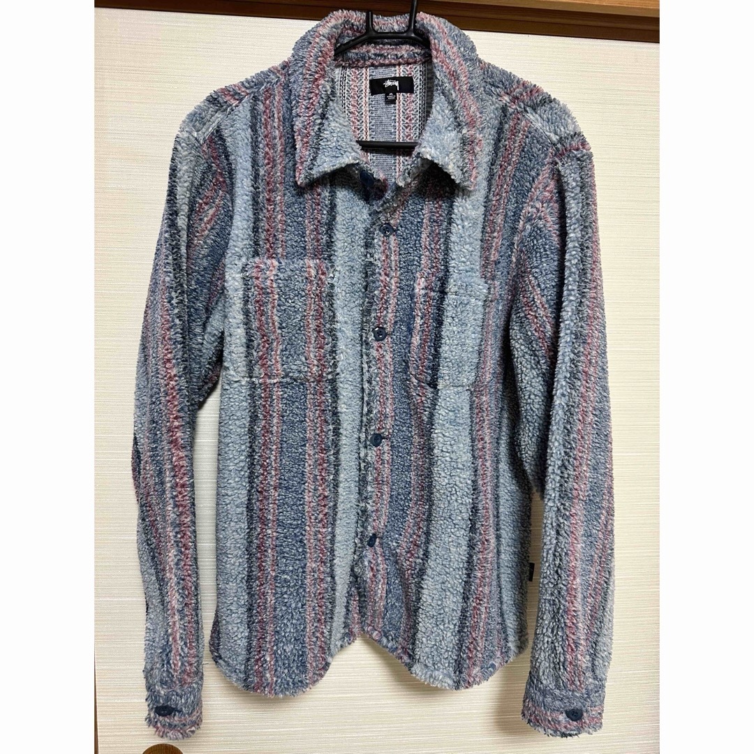 STUSSY(ステューシー)のSTUSSY STRIPED SHERPA SHIRT メンズのジャケット/アウター(その他)の商品写真