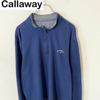 キャロウェイ(Callaway)のCallaway キャロウェイ　刺繍ロゴ　ハーフジップ　スウェット　古着(ウエア)