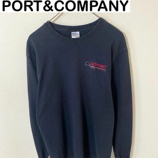 ヴィンテージ(VINTAGE)のPORT&COMPANY 企業ロゴ　長袖　Tシャツ　ロンT 古着　アメカジ(Tシャツ/カットソー(七分/長袖))