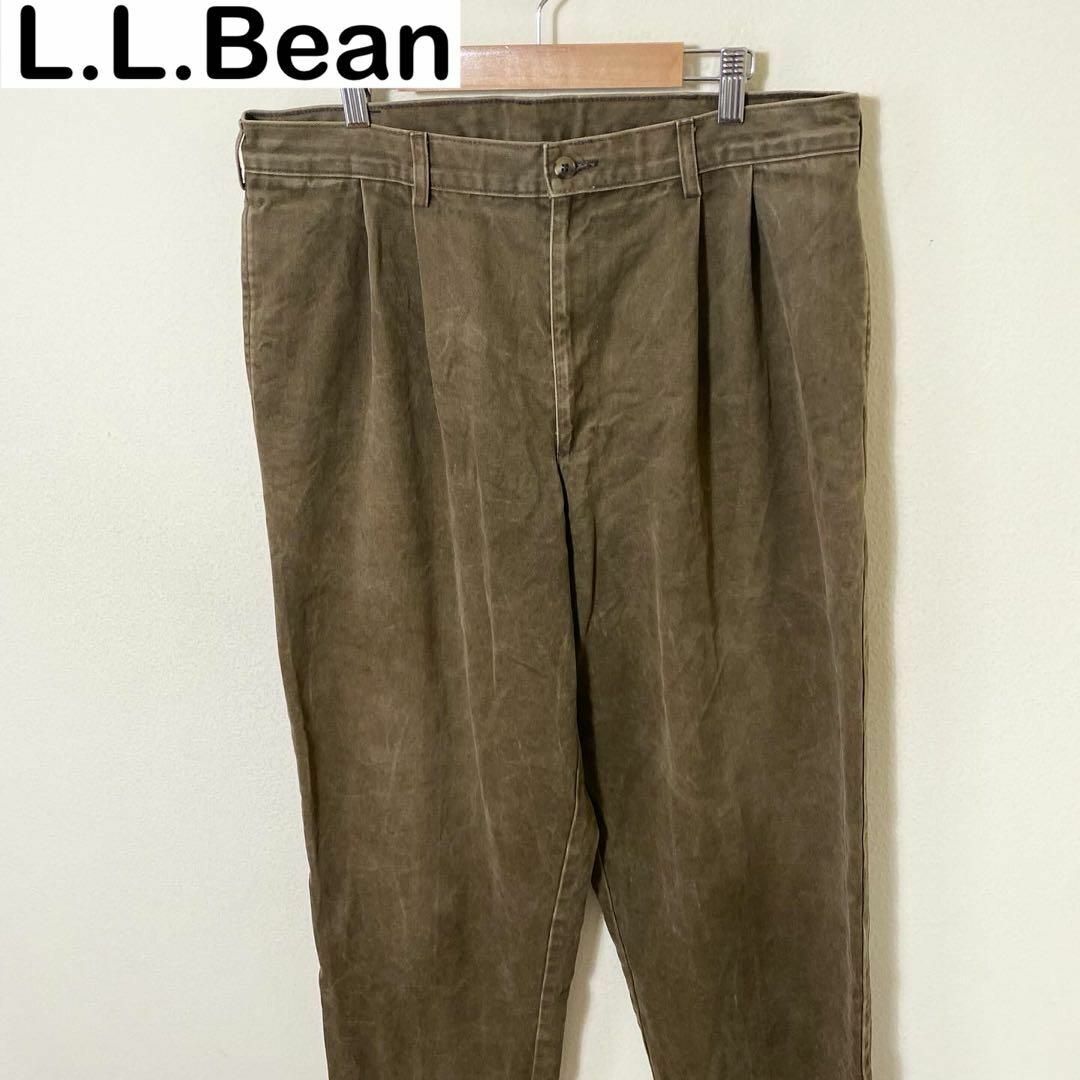 L.L.Bean(エルエルビーン)のL.L.Bean エルエルビーン　2タックチノ　チノパン　古着　ヴィンテージ メンズのパンツ(チノパン)の商品写真