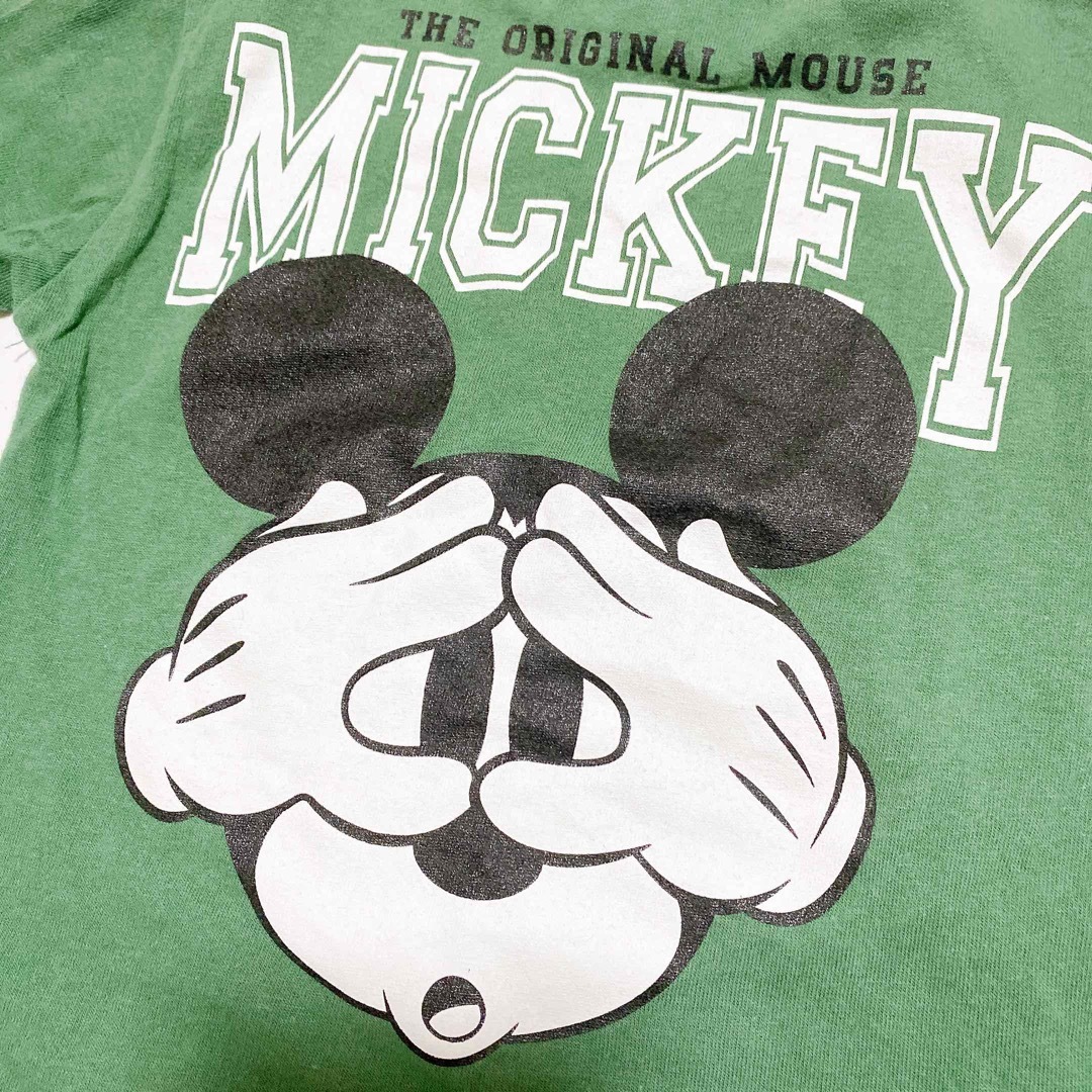 ZARA(ザラ)のZARA   Disney   ミッキーマウス　バックプリント　緑　グリーン　 キッズ/ベビー/マタニティのベビー服(~85cm)(シャツ/カットソー)の商品写真