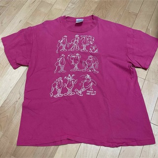 ヘインズ(Hanes)の80s 90s USA製 ヘインズヴィンテージTシャツ シングルステッチ ピンク(Tシャツ/カットソー(半袖/袖なし))