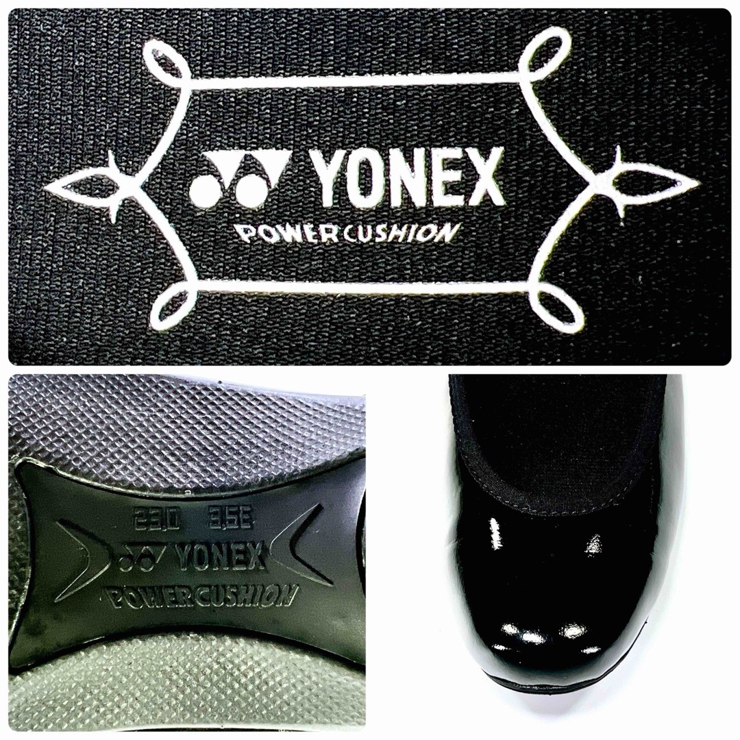 YONEX(ヨネックス)の【美品】YONEX パワークッション ストラップ エナメルパンプス 黒 23.0 レディースの靴/シューズ(ハイヒール/パンプス)の商品写真