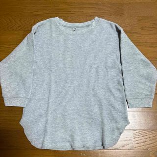 ユニクロ(UNIQLO)のUNIQLO  レディース・ワッフル長袖　グレー　S(Tシャツ(長袖/七分))