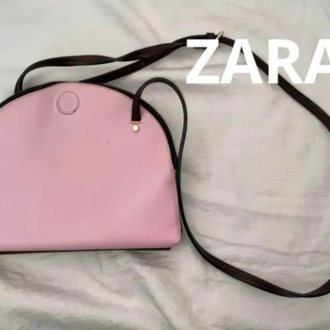 ZARA TRF ザラ ショルダーバッグ ピンク×ワインレッド レディース レディースのバッグ(ショルダーバッグ)の商品写真