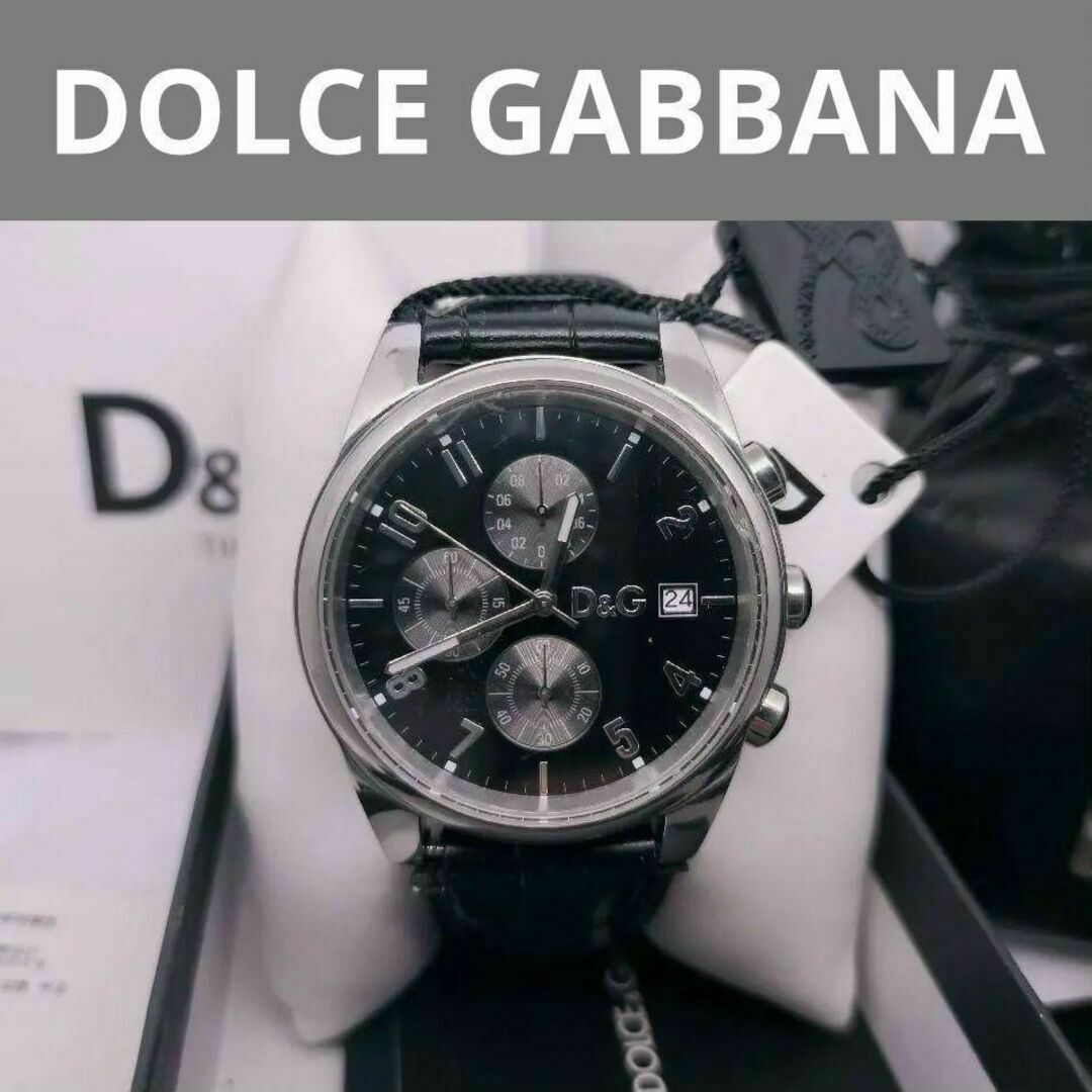 DOLCE&GABBANA(ドルチェアンドガッバーナ)の定価9万円　DOLCE&GABBANA　腕時計　D&G　メンズ　ブラック　動作品 メンズの時計(腕時計(アナログ))の商品写真