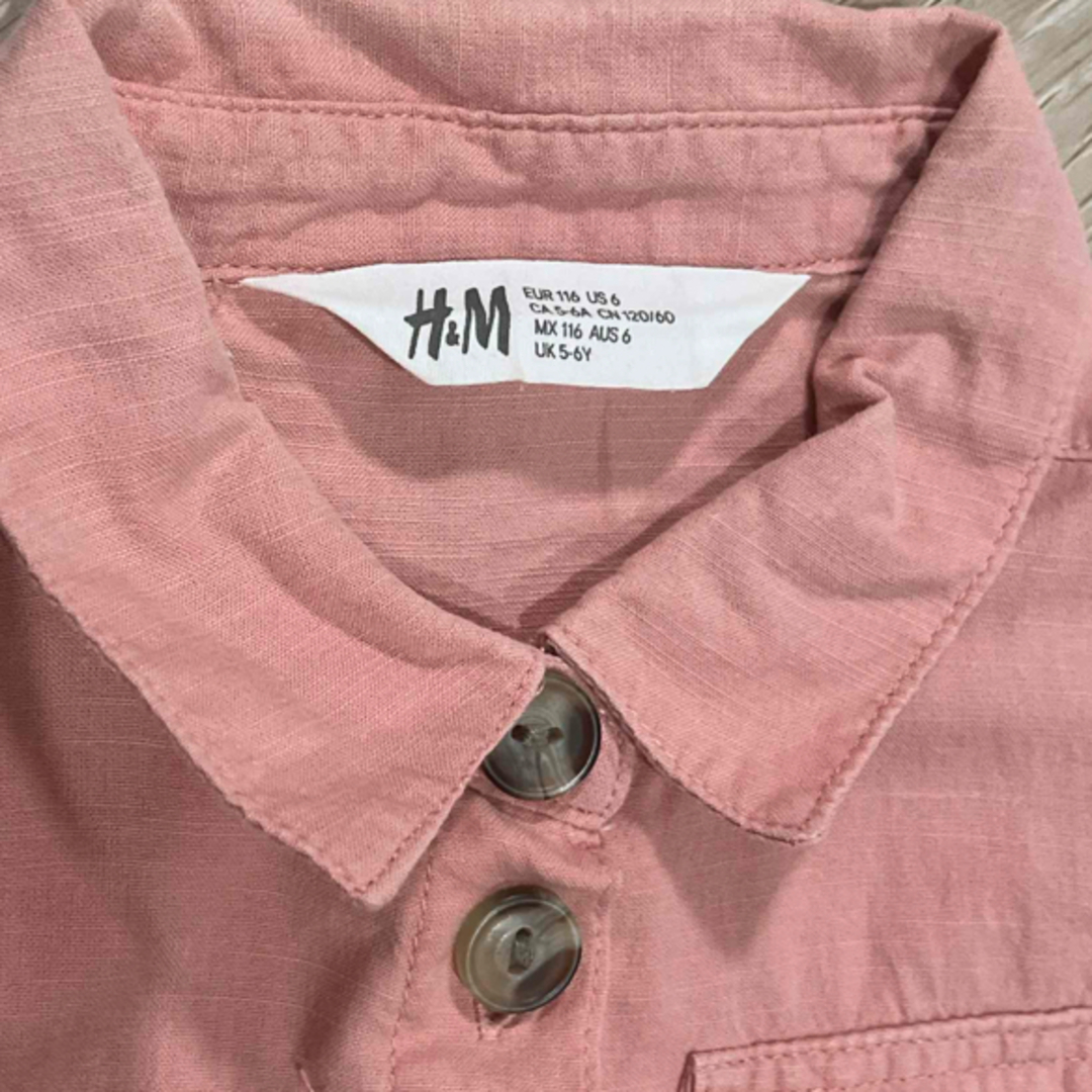 H&M(エイチアンドエム)の110センチ　半袖ワンピース　ピンク　H&M キッズ/ベビー/マタニティのキッズ服女の子用(90cm~)(ワンピース)の商品写真