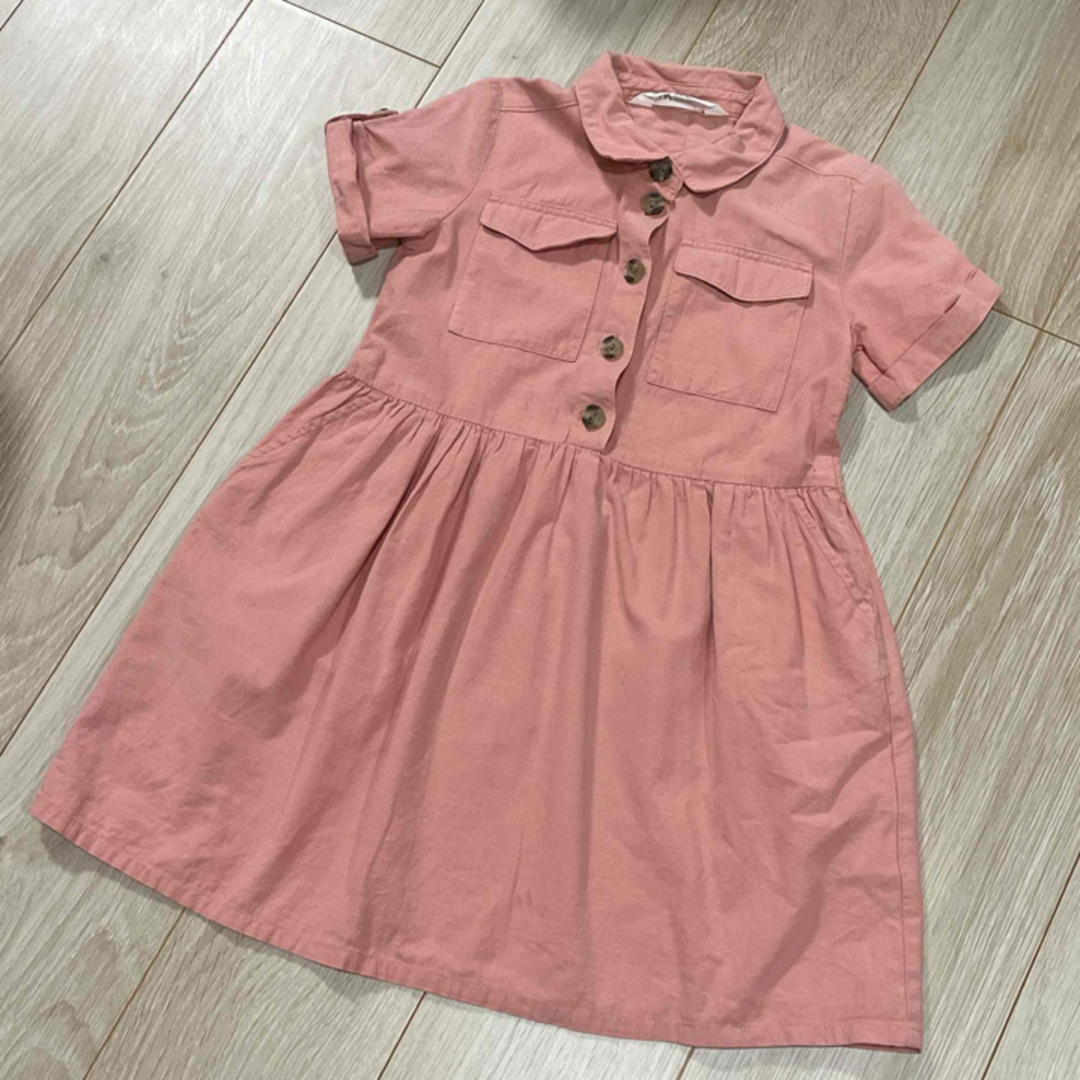 H&M(エイチアンドエム)の110センチ　半袖ワンピース　ピンク　H&M キッズ/ベビー/マタニティのキッズ服女の子用(90cm~)(ワンピース)の商品写真