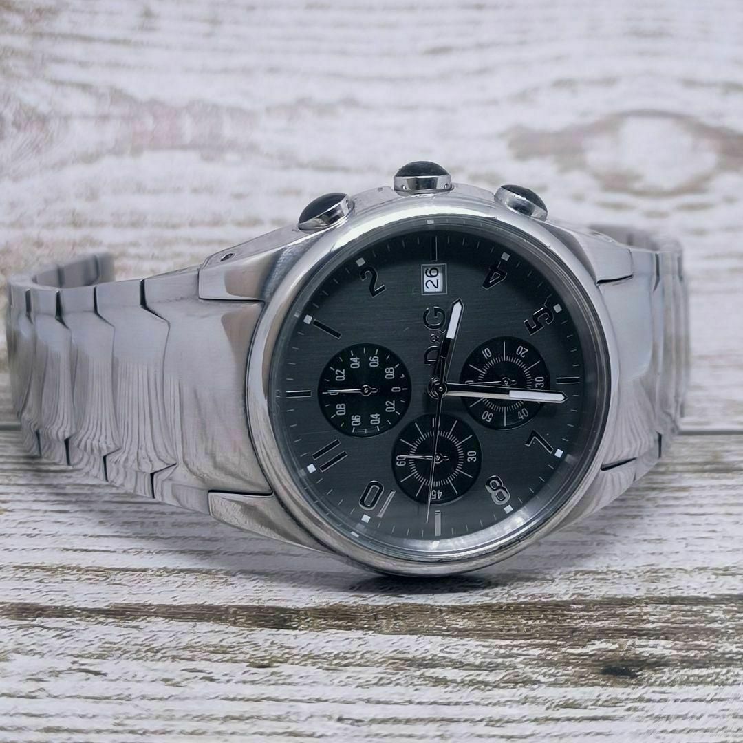 DOLCE&GABBANA(ドルチェアンドガッバーナ)の動作品 DOLCE&GABBANA　腕時計　黒い　ブラック　ステンレス　シルバー メンズの時計(腕時計(アナログ))の商品写真