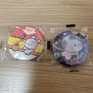 ビーティーイシビル(BT21)の新品未開封！BT21＊韓国LINEフレンズ限定 缶バッジ MANG 2点セット(キャラクターグッズ)