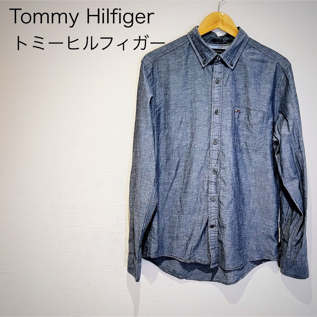 TOMMY HILFIGER(トミーヒルフィガー)のトミーヒルフィガー コットンシャツ ダークネイビー M Tommy メンズのトップス(シャツ)の商品写真