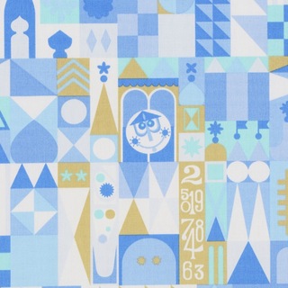 ディズニー(Disney)のディズニーリゾートカットクロス　イッツアスモールワールド柄　ブルー(生地/糸)