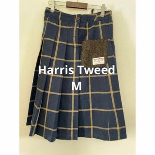 ハリスツイード(Harris Tweed)のHarris Tweed ハリスツイード チェック ウールスカート 膝丈 M(ひざ丈スカート)