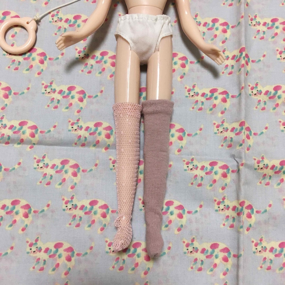 606 フューシャ+ピンク　オーバーニーソックス  リカちゃん　ブライス ハンドメイドのぬいぐるみ/人形(人形)の商品写真