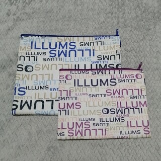 イルムス(ILLUMS)の【 ILLUMS 】  フラットポーチ 2個セット ブルー・ピンク 【 イルムス(ポーチ)