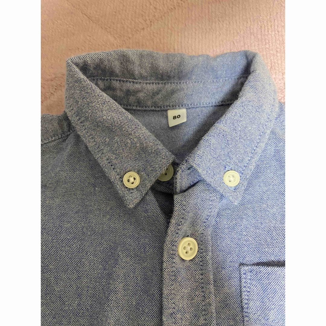 MUJI (無印良品)(ムジルシリョウヒン)のシャツ　長袖　無印　80 キッズ/ベビー/マタニティのベビー服(~85cm)(シャツ/カットソー)の商品写真