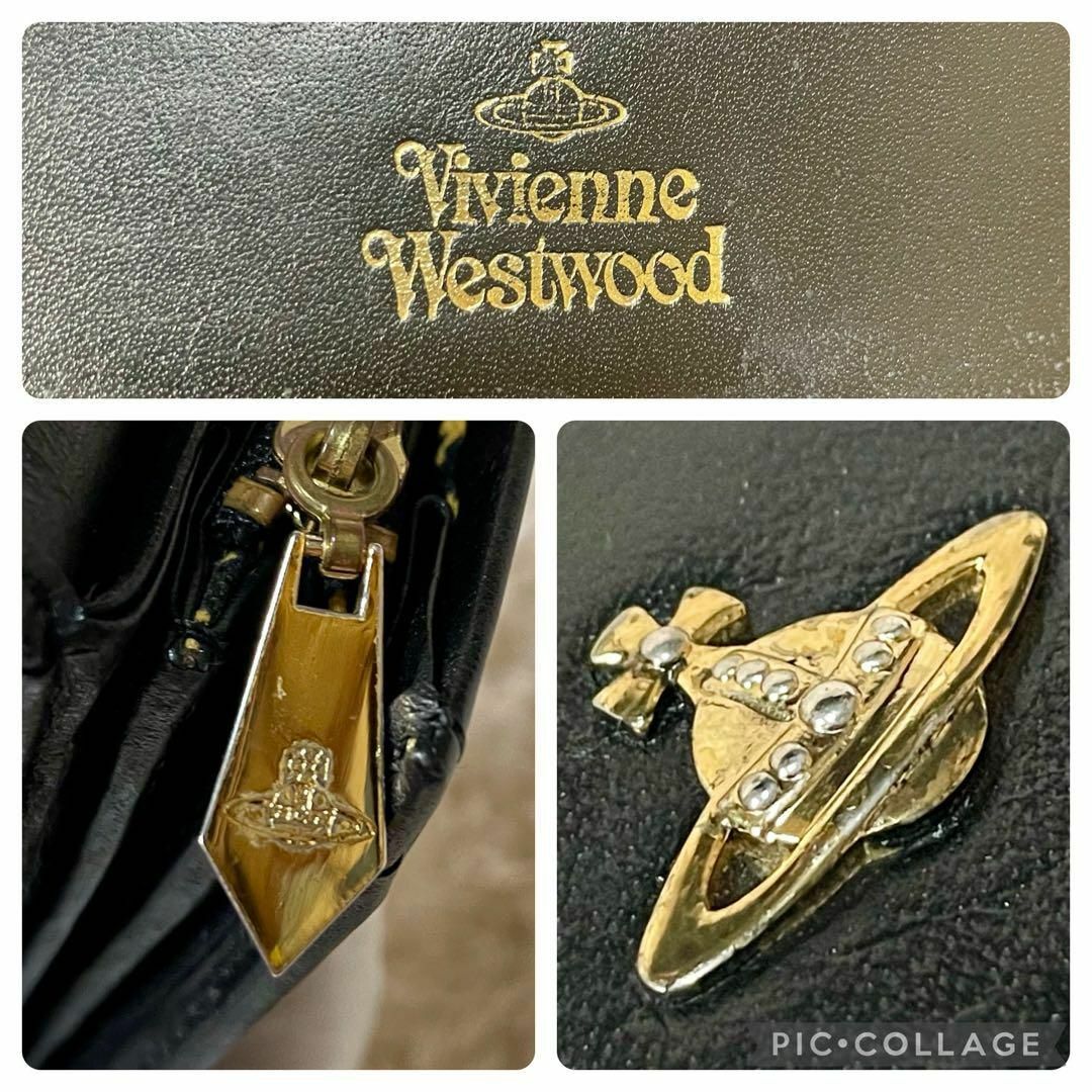 Vivienne Westwood(ヴィヴィアンウエストウッド)の【ヴィヴィアンウエストウッド/美品】長財布【オーブ/ゴールド/ブラック/レザー】 レディースのファッション小物(財布)の商品写真