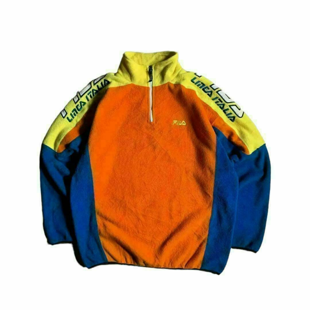FILA(フィラ)の激レア FILA フィラ オレンジ ハーフジップフリース サイド刺繍 メンズのジャケット/アウター(ブルゾン)の商品写真