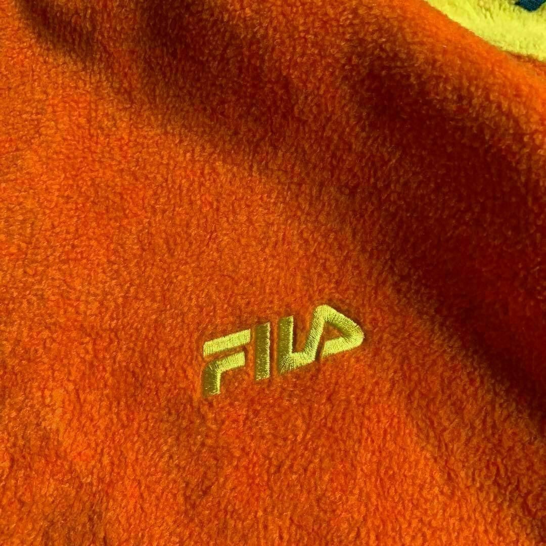 FILA(フィラ)の激レア FILA フィラ オレンジ ハーフジップフリース サイド刺繍 メンズのジャケット/アウター(ブルゾン)の商品写真