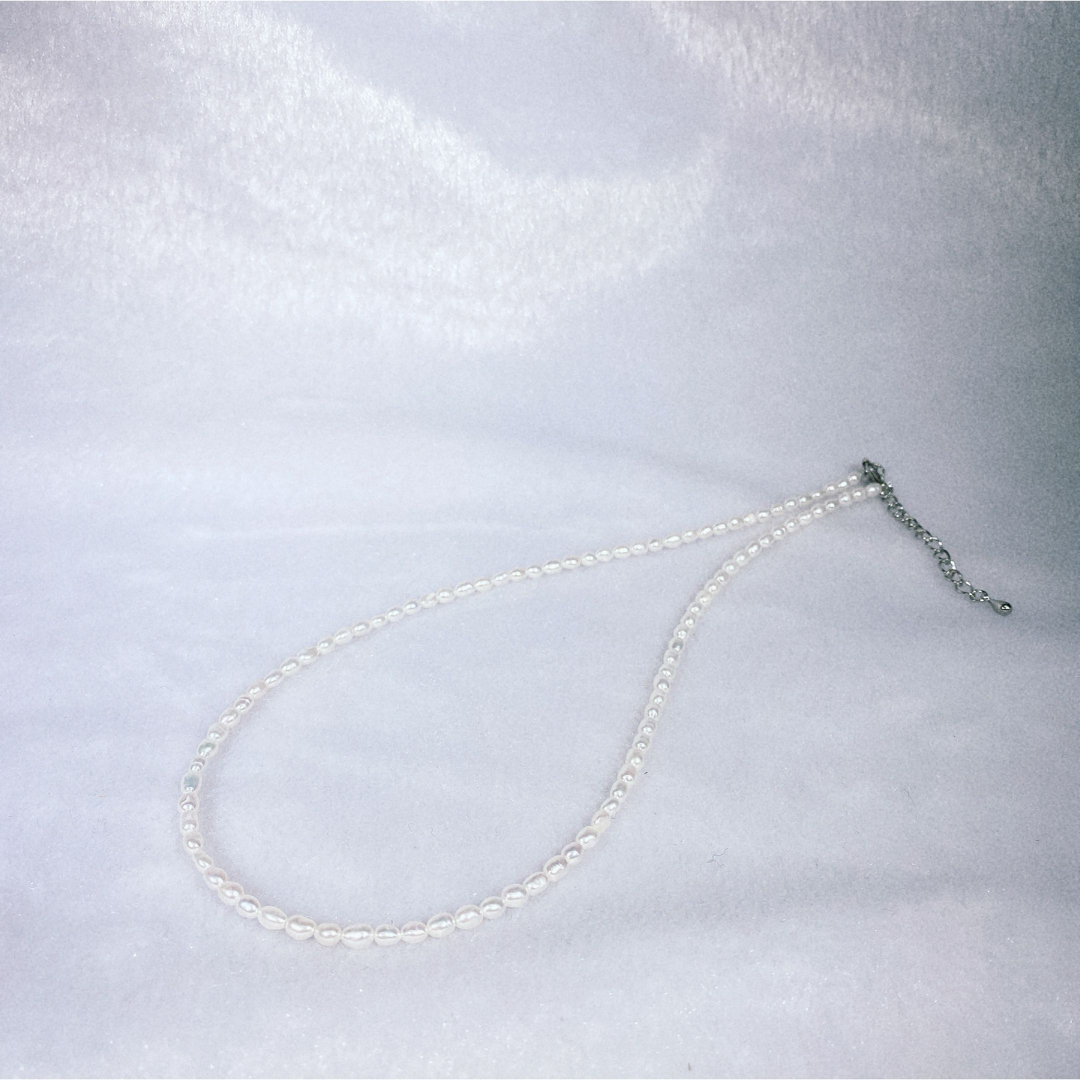 淡水ライスパールネックレスNO24-259 レディースのアクセサリー(ネックレス)の商品写真