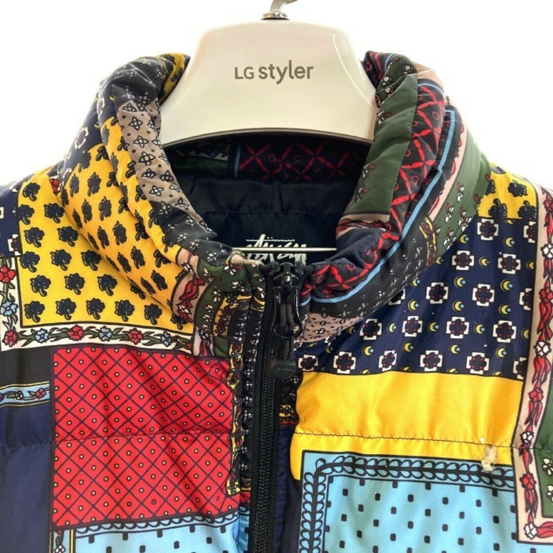 STUSSY(ステューシー)の★STUSSY ステューシー 19AW パッチワーク 転写プリント ダウン ジャケット Puffer Jacket マルチカラー sizeL メンズのジャケット/アウター(ダウンジャケット)の商品写真