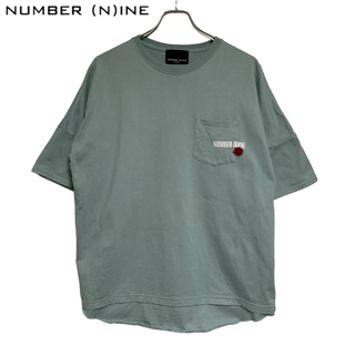 ナンバーナイン(NUMBER (N)INE)の1点限り ナンバーナイン　Tシャツ ポケット　ロゴ　ライトブルー　サイズS(Tシャツ/カットソー(半袖/袖なし))