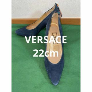 GIANNI VERSACE ヴェルサーチ スエード パンプス ヒール ビジュー