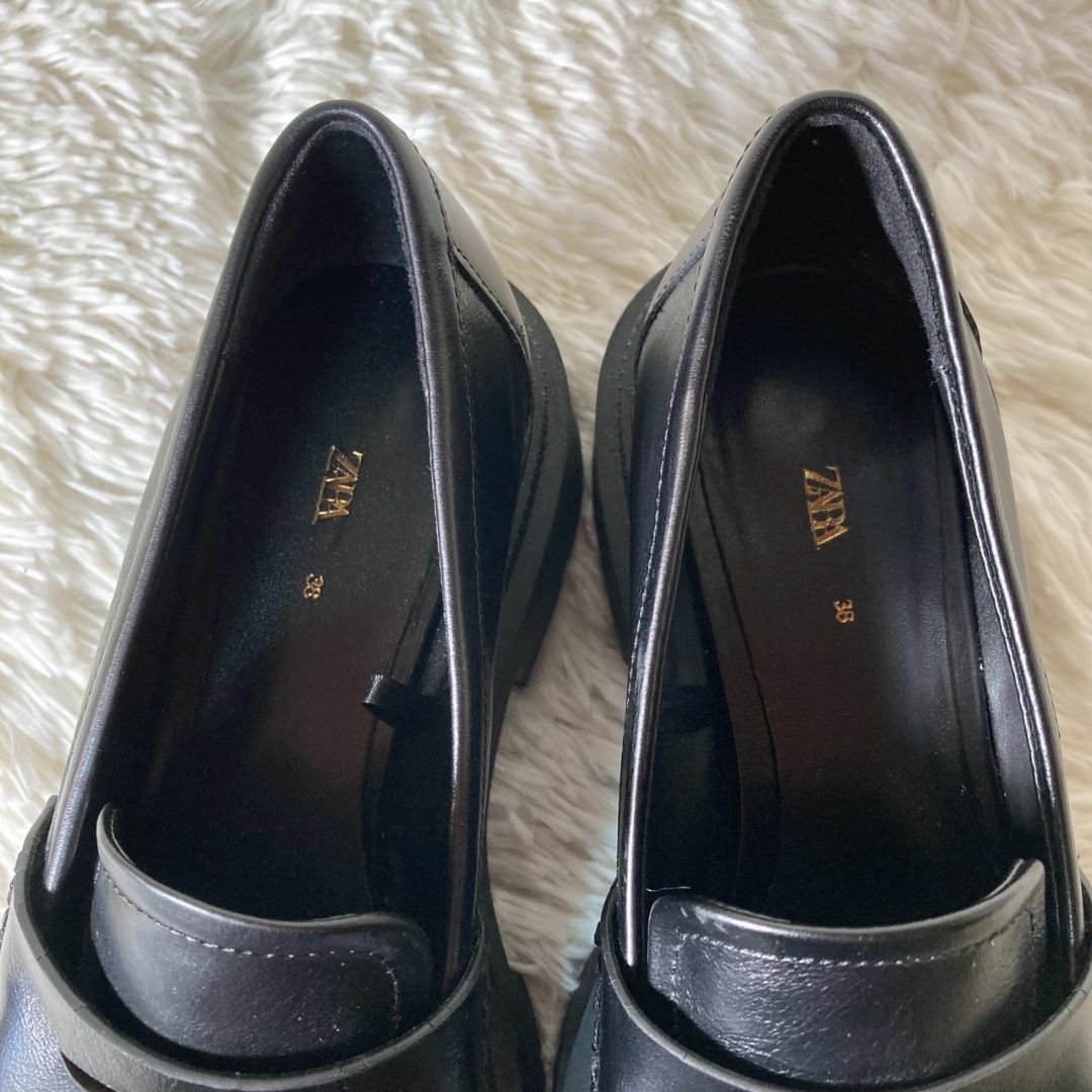 ZARA - 極美品 ZARA ザラ 厚底 ローファー コインローファー 38 ZARA - 極美品 ZARA ザラ 厚底 ローファー コインローファー 38