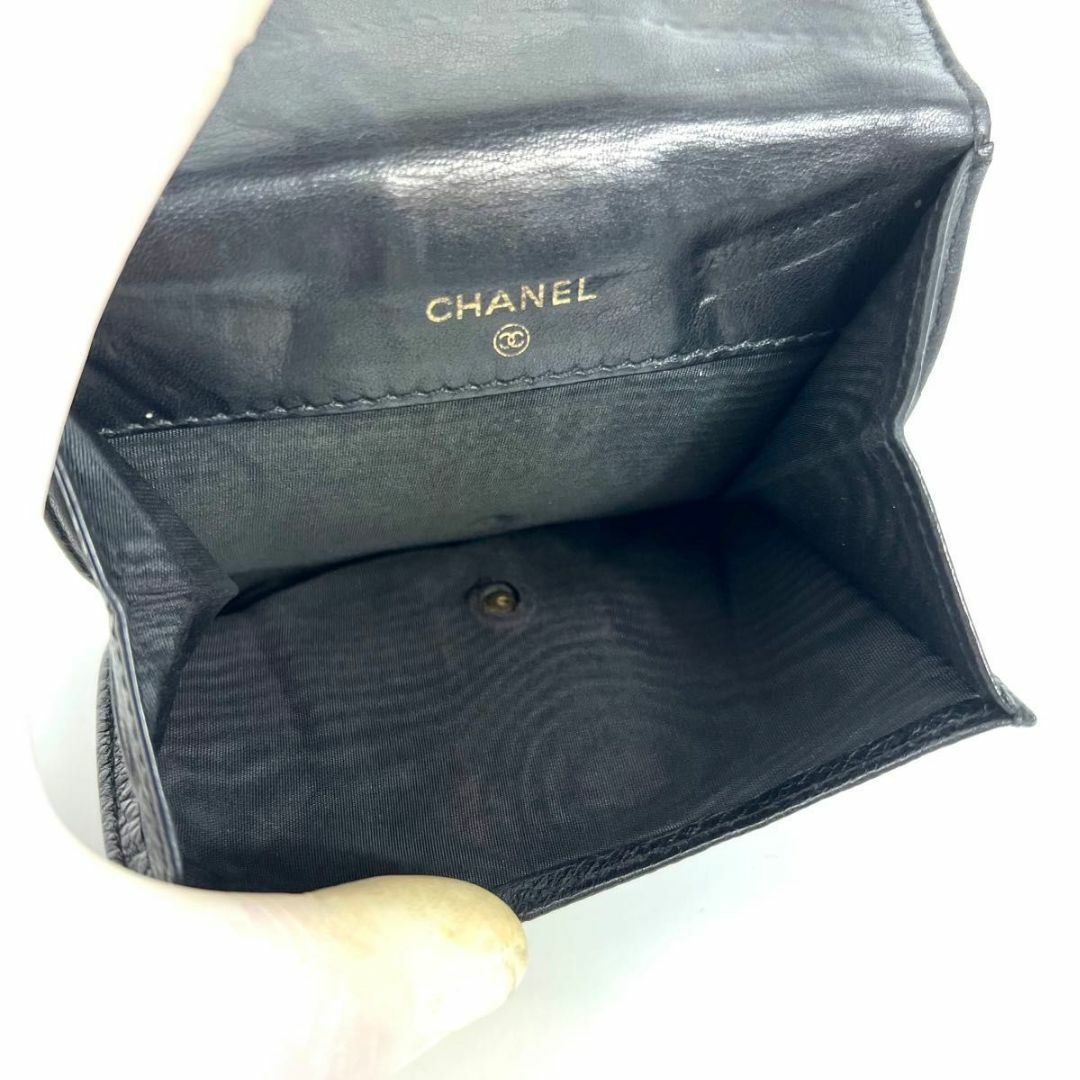 特別セール品】 CHANEL シャネル ココマーク 財布 キャビアスキン 黒