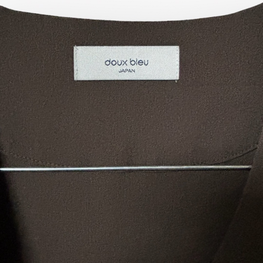 【美品】doux bleu レーヨン•リネンワイドサロペットパンツ レディースのパンツ(サロペット/オーバーオール)の商品写真