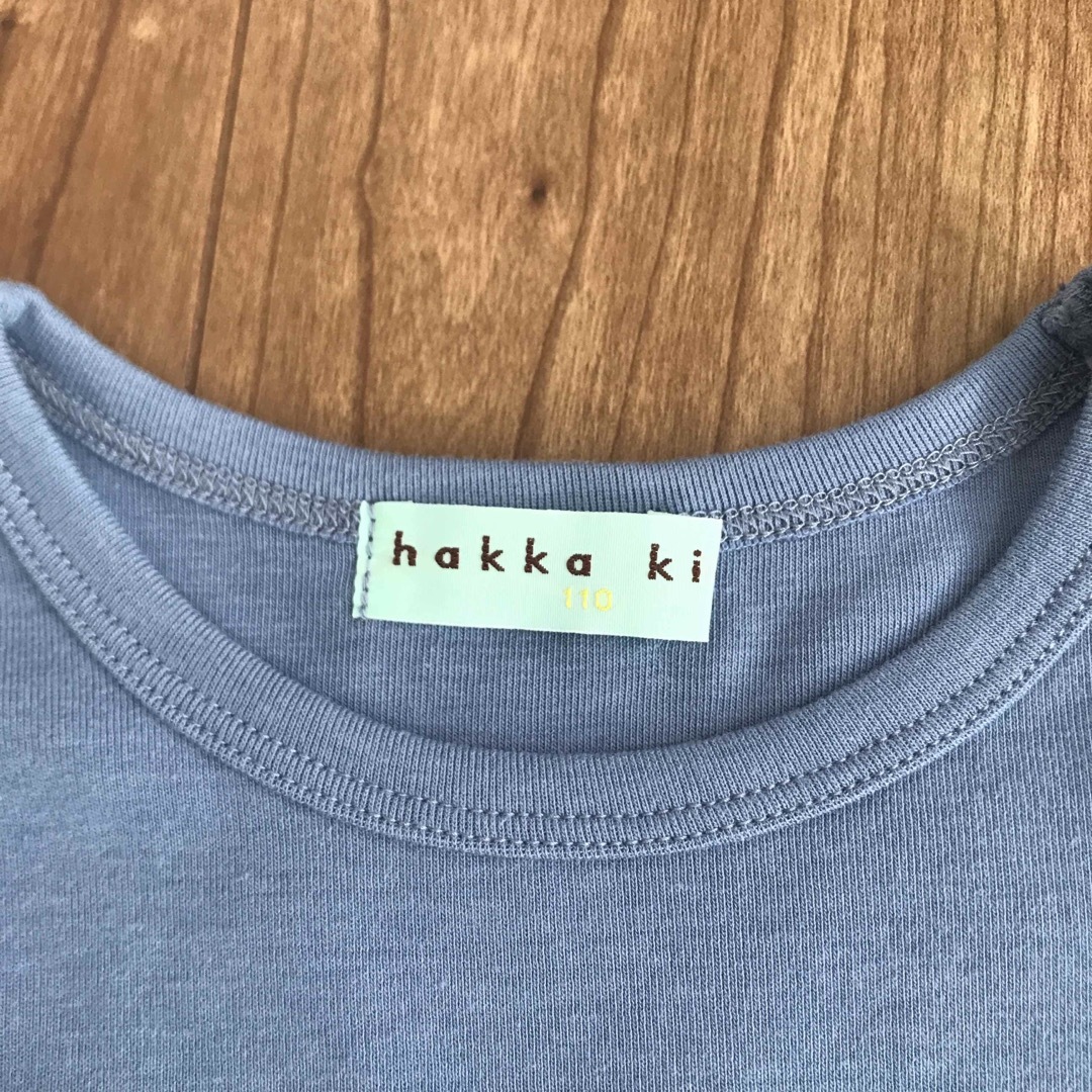 hakka kids(ハッカキッズ)の新品 ハッカキッズ 110 ウォームフライスリボンTシャツ ロンT 長袖 ブルー キッズ/ベビー/マタニティのキッズ服女の子用(90cm~)(Tシャツ/カットソー)の商品写真