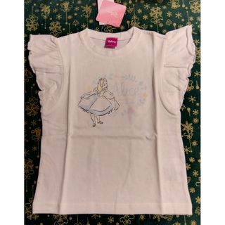 ディズニー(Disney)の【新品】不思議の国のアリス　Ｔシャツ　袖フリル　カットソー　100　ディズニー(Tシャツ/カットソー)