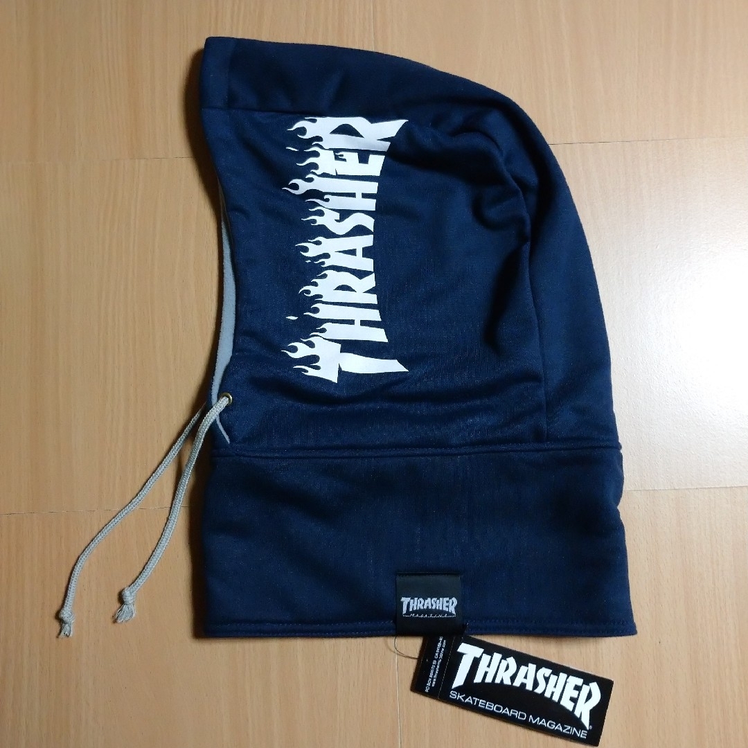 THRASHER(スラッシャー)の【THRASHER】フード型 ネックウォーマー  紺 メンズのファッション小物(ネックウォーマー)の商品写真