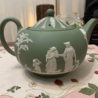 ウェッジウッド(WEDGWOOD)の未使用　ウェッジウッド  ジャスパー　セージグリーン  ティーポット(食器)