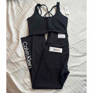 カルバンクライン(Calvin Klein)のカルバンクライン　Sサイズ　スポーツブラ➕ボトムスセット　ブラック(その他)