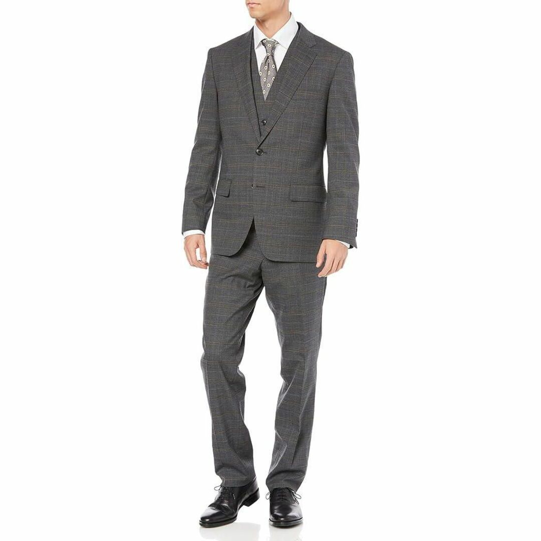 TAKA-Q(タカキュー)の3ピース ストレッチ スリムフィット ナローラペル ウール混 2ボタン スーツ メンズのスーツ(セットアップ)の商品写真