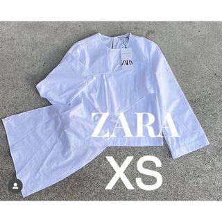 ザラ(ZARA)の【完売商品】ZARA アシンメトリー　ポプリン　ブラウス　ポプリンブラウス　レア(シャツ/ブラウス(長袖/七分))