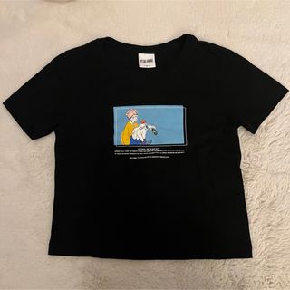 ジーユー(GU)のジーユー　GU 呪術廻戦　Tシャツ　黒　M 虎杖悠仁　キッズ　レディース(Tシャツ(半袖/袖なし))