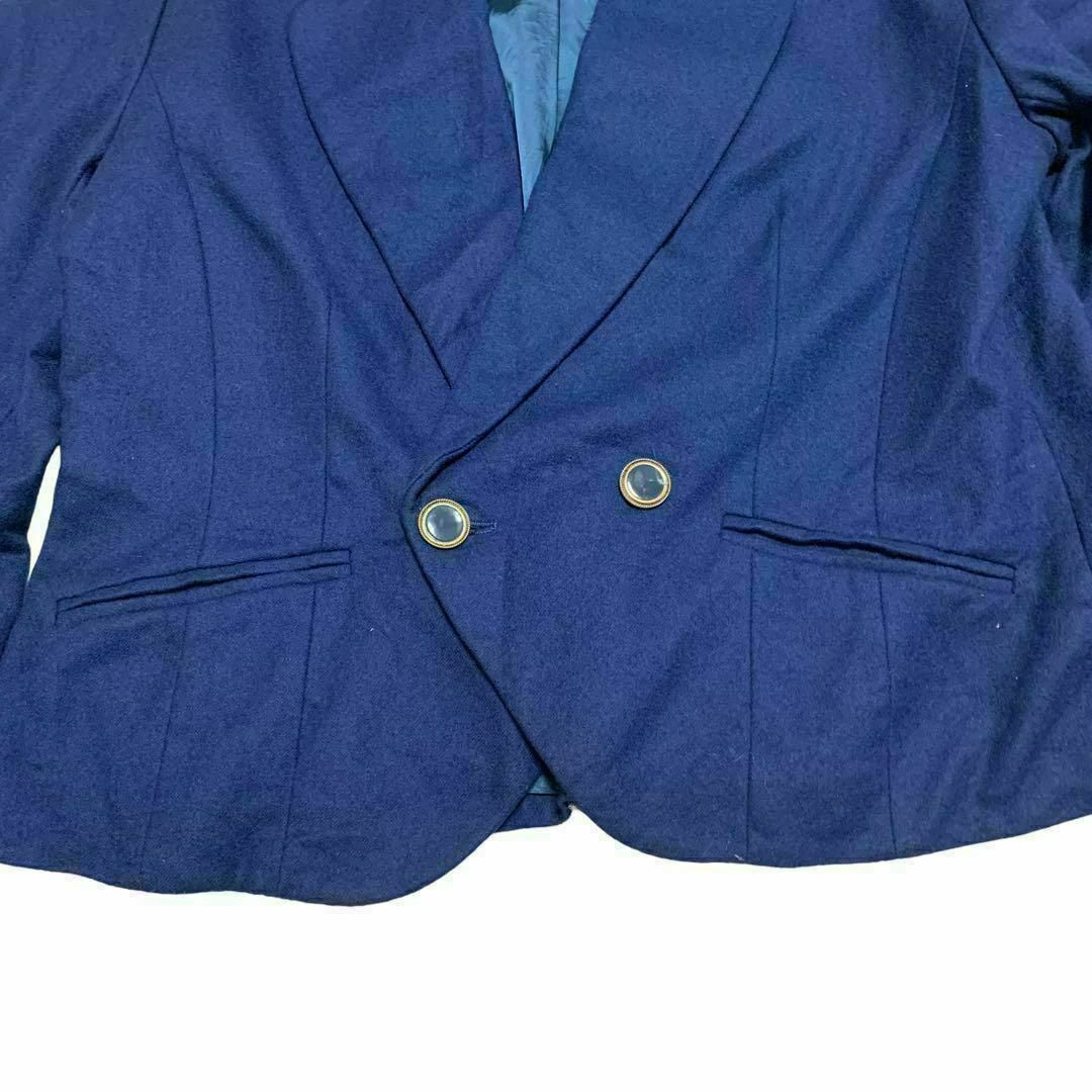 PENDLETON(ペンドルトン)の80s PENDLETON USA製 短丈 ネイビー ウールテーラードジャケット レディースのジャケット/アウター(テーラードジャケット)の商品写真