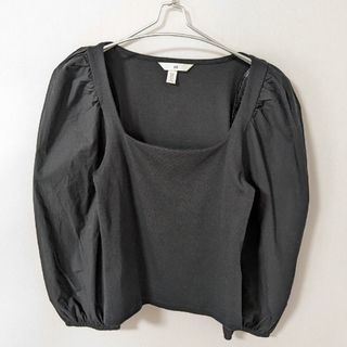 エイチアンドエム(H&M)のH&M エイチアンドエム 異素材スリーブ スクエアネック パフスリーブ Tシャツ(Tシャツ(長袖/七分))