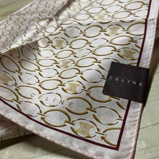 セリーヌ(celine)のCELINE ハンカチ　チェーン　マカダムピンク　未使用シール付き(ハンカチ)